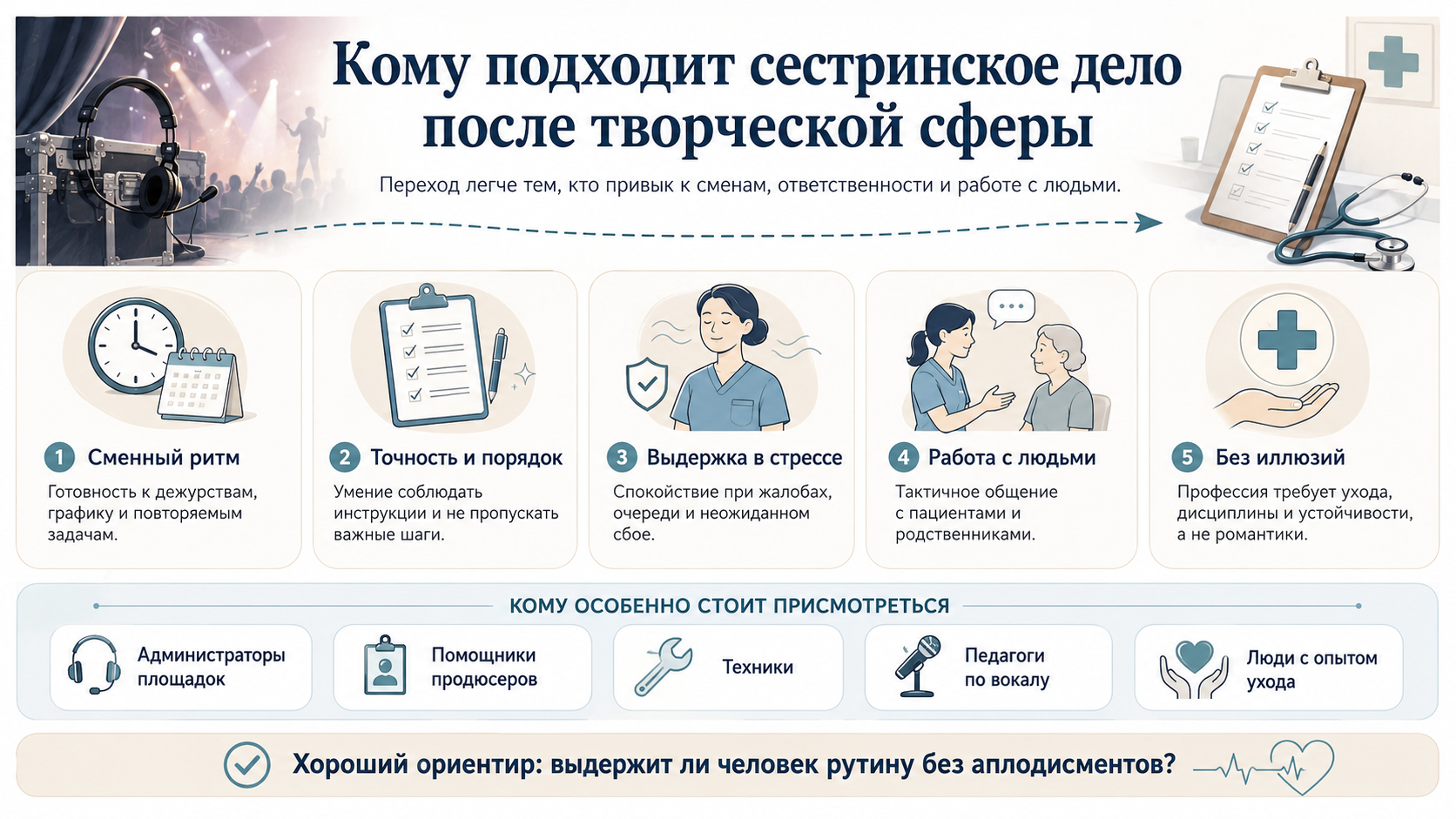 Кому подходит сестринское дело после творческой сферы